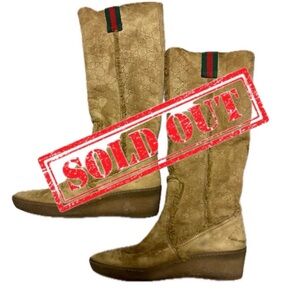 —SOLD—Gucci Suede Tan Boots EU38_USED with 💯Authentic Paper Tag by VC #53387300